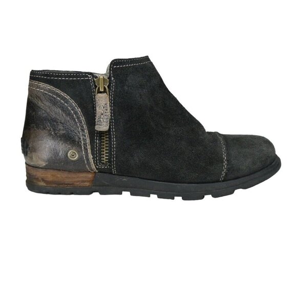 Sorel Shoes - Sorel Major Low Ankle Boots Booties Black Leather Side Zip Women Size 8.5‎